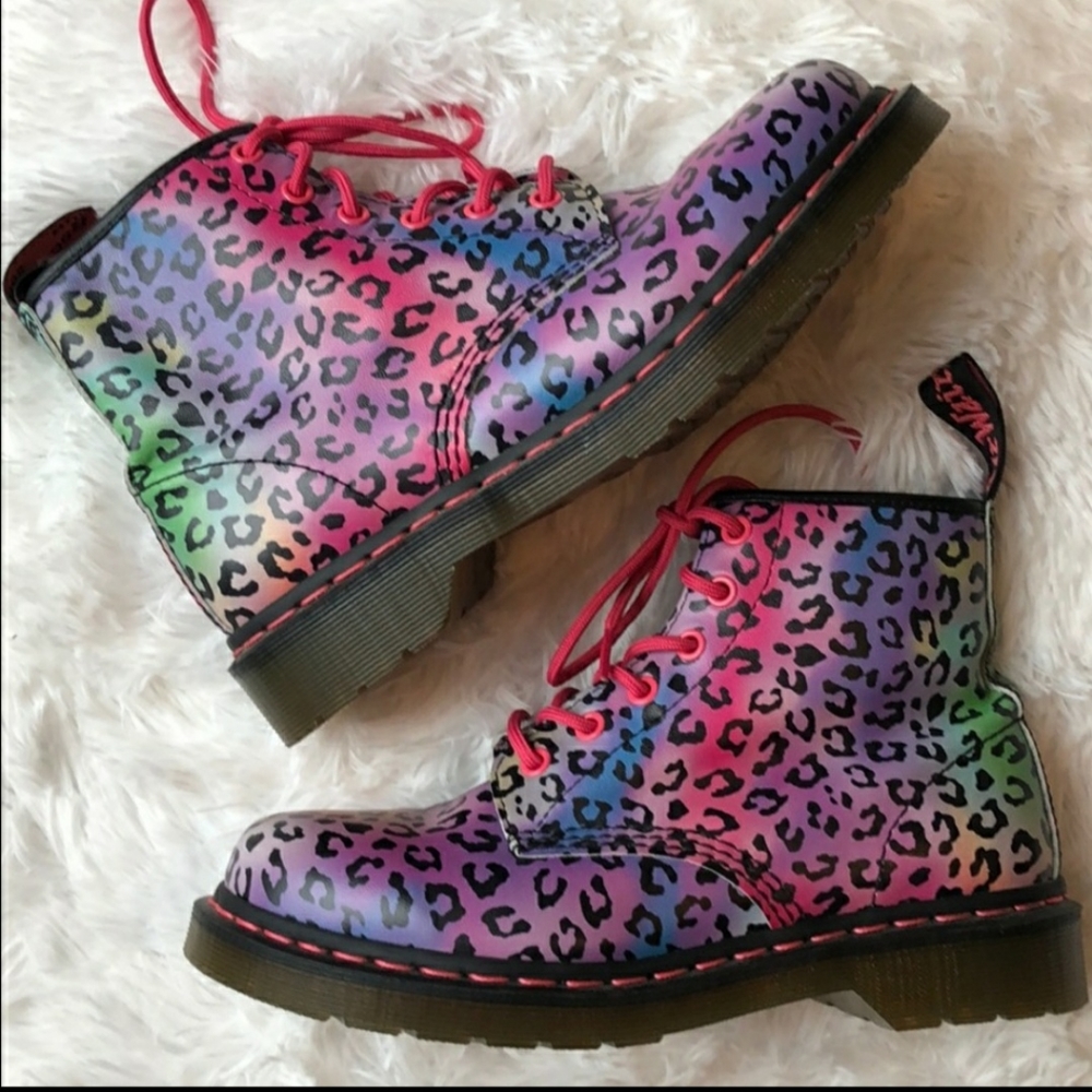 Dr. Martens Rainbow Leopard Boots 🌈
